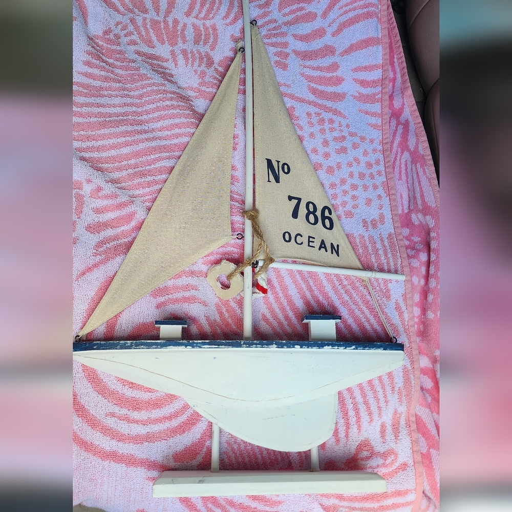 Wood And Canvas Decor Sailboat